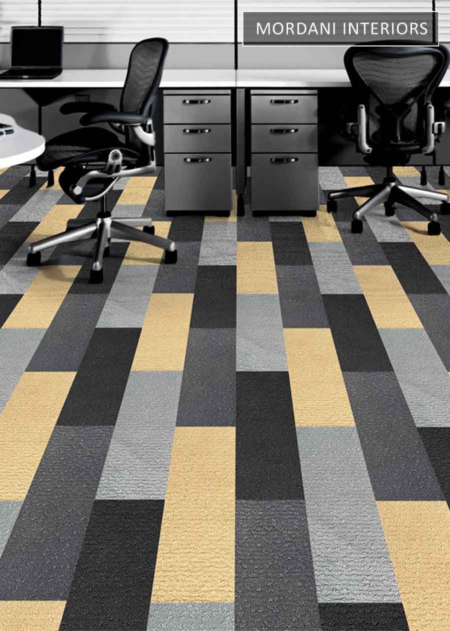 Grey & Black Yellow Magical Heritage Carpet Tiles